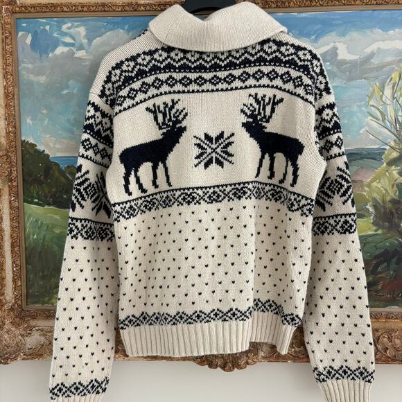 Vintage Polo Ralph Lauren Men’s Fair Isle Shawl Collar Sweater XL Wool - Picture 5 of 10